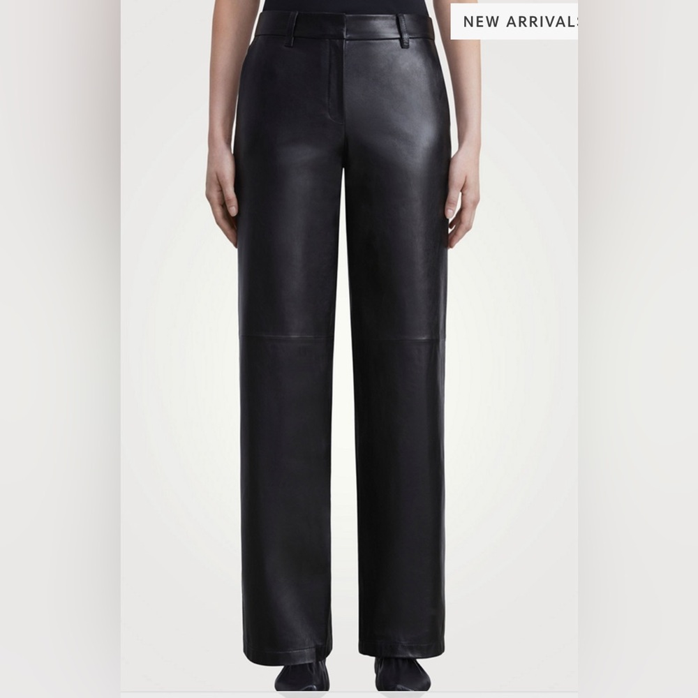 Holt Renfrew Collection wide leg leather trousers